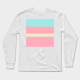 A neat federation of Soft Pink, Blue Lagoon, Light Mint and Pale Peach stripes. Long Sleeve T-Shirt